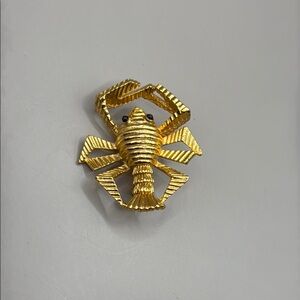 Vintage Gold Tone Lobster Maine Small Brooch Pin
